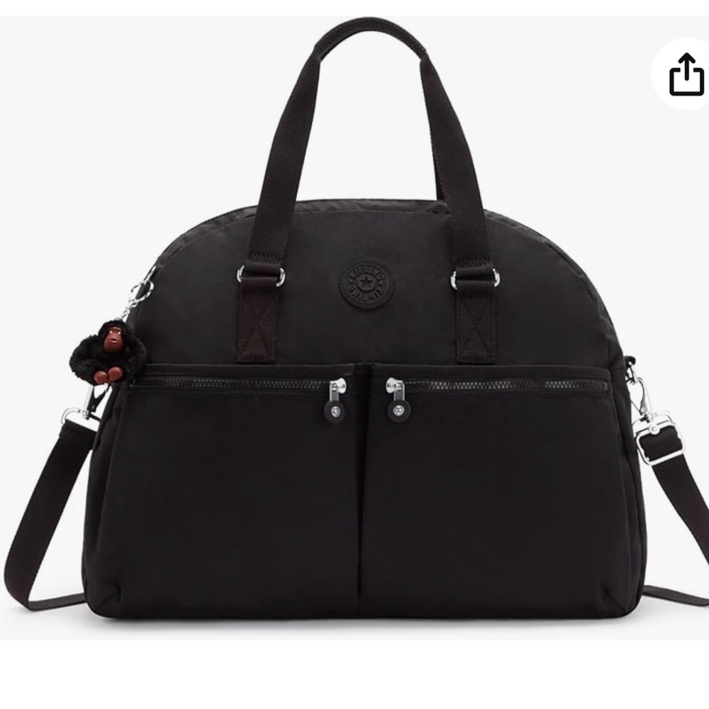 Kipling Eugenia Black Tonal Duffle/Tote Travel Bag, NWT